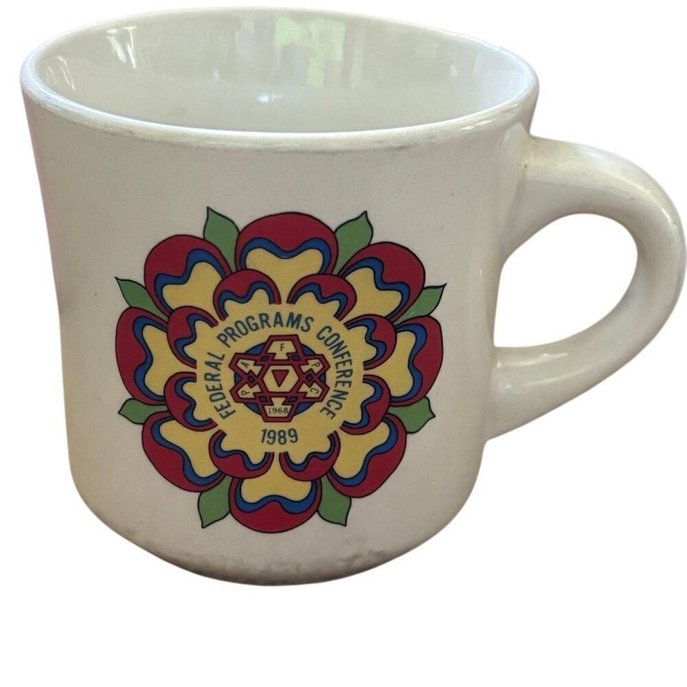 Vintage 1989 PAFPC Federal Programs Conference Coffee Mug - Floral Emblem
